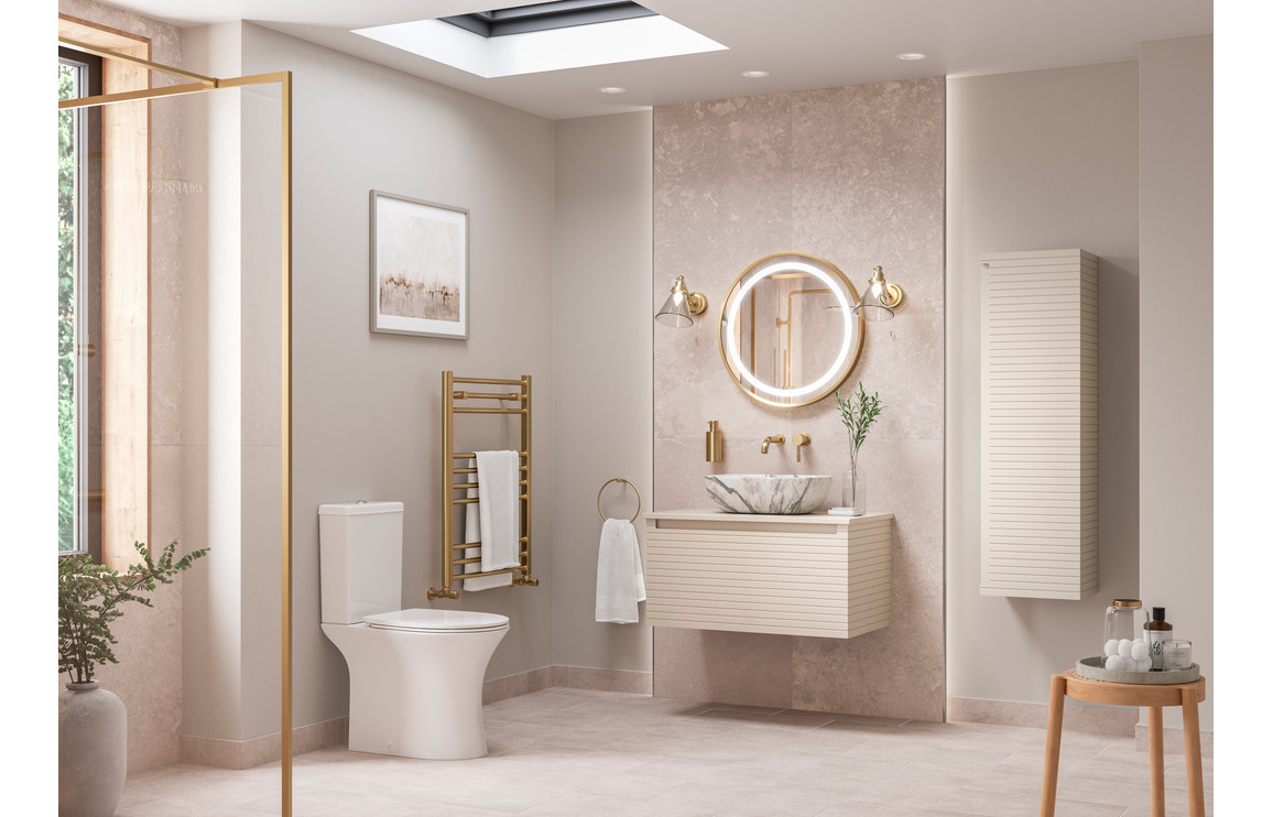 Wyoming 610mm Wall Hung 1 Drawer Basin Unit & Worktop - Matt Cotton - Image 2