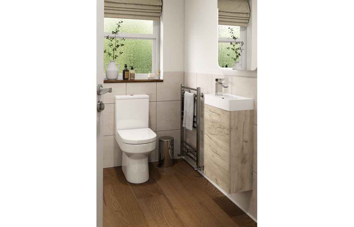 Iowa 410mm Wall Hung 1 Door Basin Unit & 1TH Basin - Anthracite Gloss - Image 2