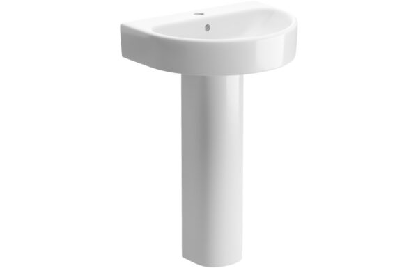 Alder 555x430mm 1TH Basin & Full Pedestal