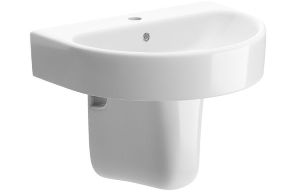 Alder 555x430mm 1TH Basin & Semi Pedestal