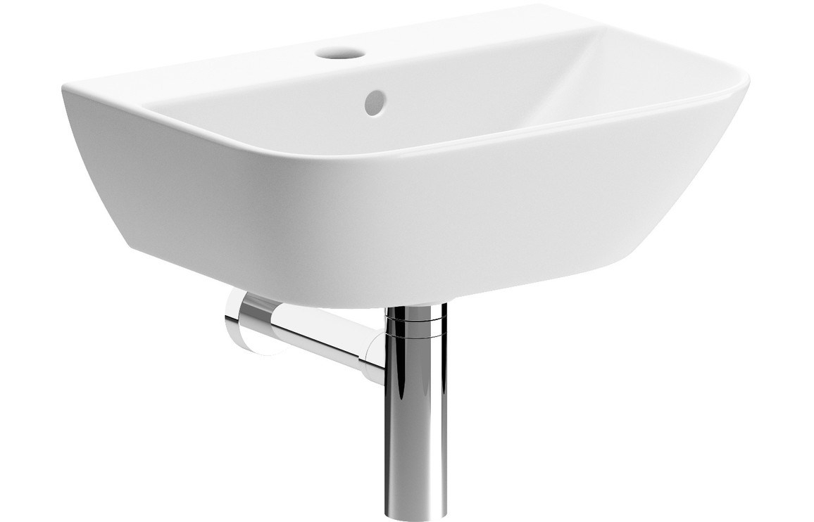 Etive Mor 450x320mm 1TH Cloakroom Basin & Chrome Bottle Trap