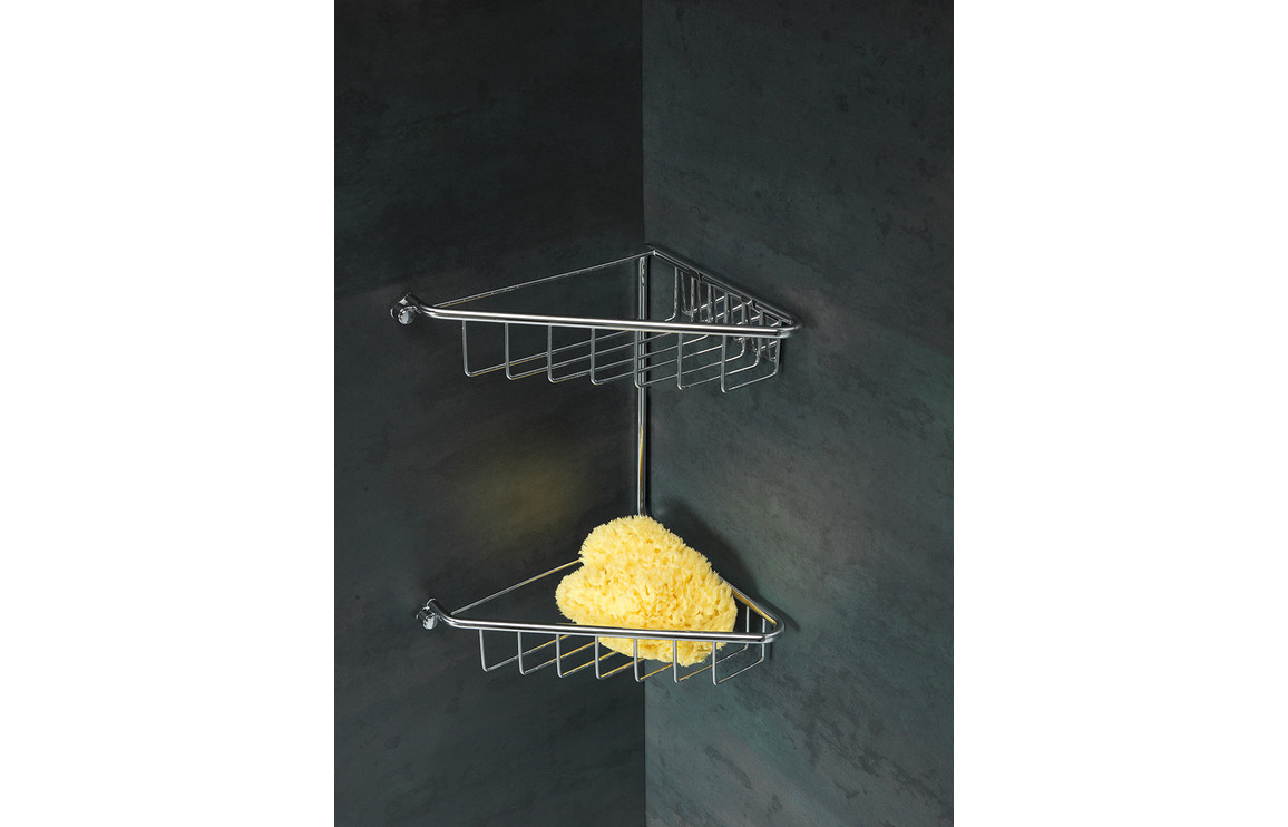 Pearl 2-Tier Corner Shower Caddy - Chrome - Image 2