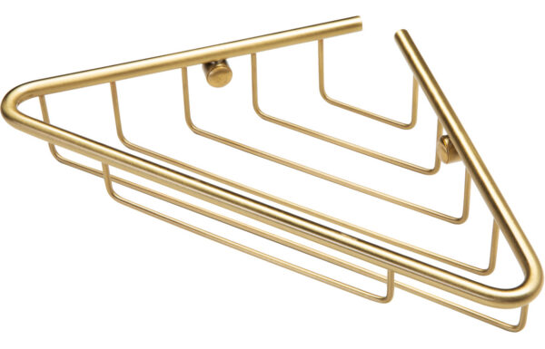 Pearl 1-Tier Corner Shower Caddy - Brushed Brass