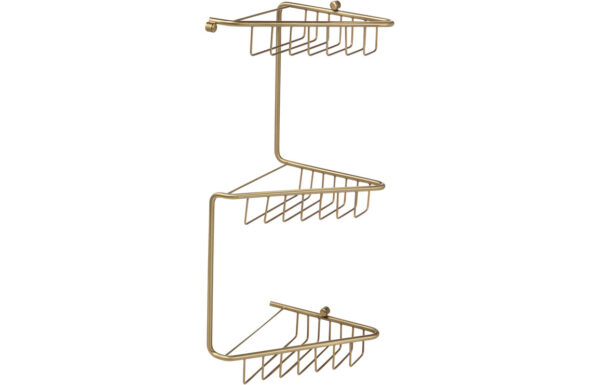 Pearl 3-Tier Corner Shower Caddy - Brushed Brass
