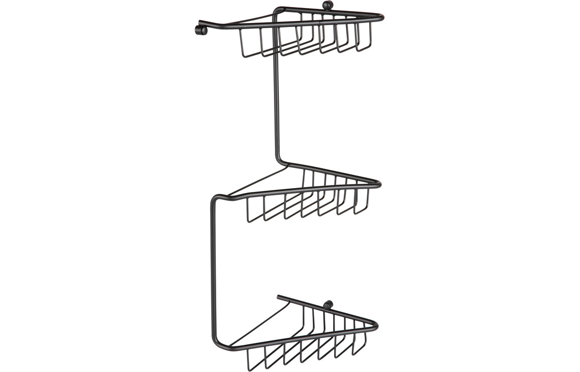 Pearl 3-Tier Corner Shower Caddy - Black