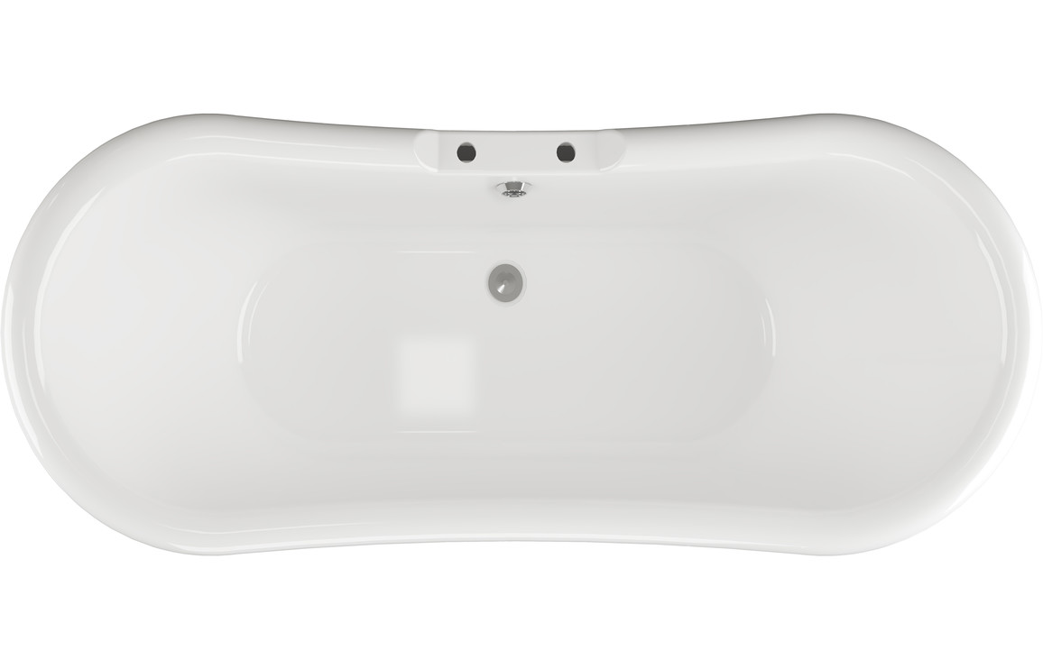 Lola Freestanding 1760x700x720mm 2TH Bath w/Base - White - Image 3