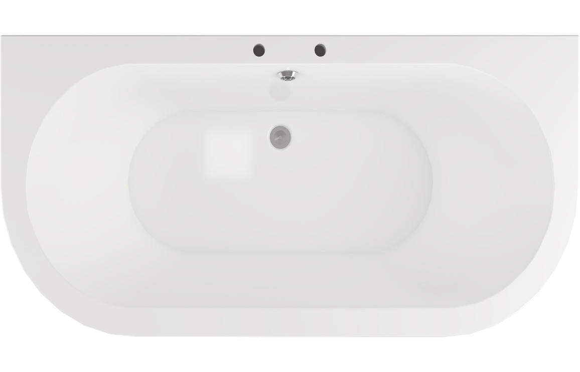 Katrine Freestanding Back To Wall 1700x800x600mm 2TH Bath w/Feet - White - Image 3
