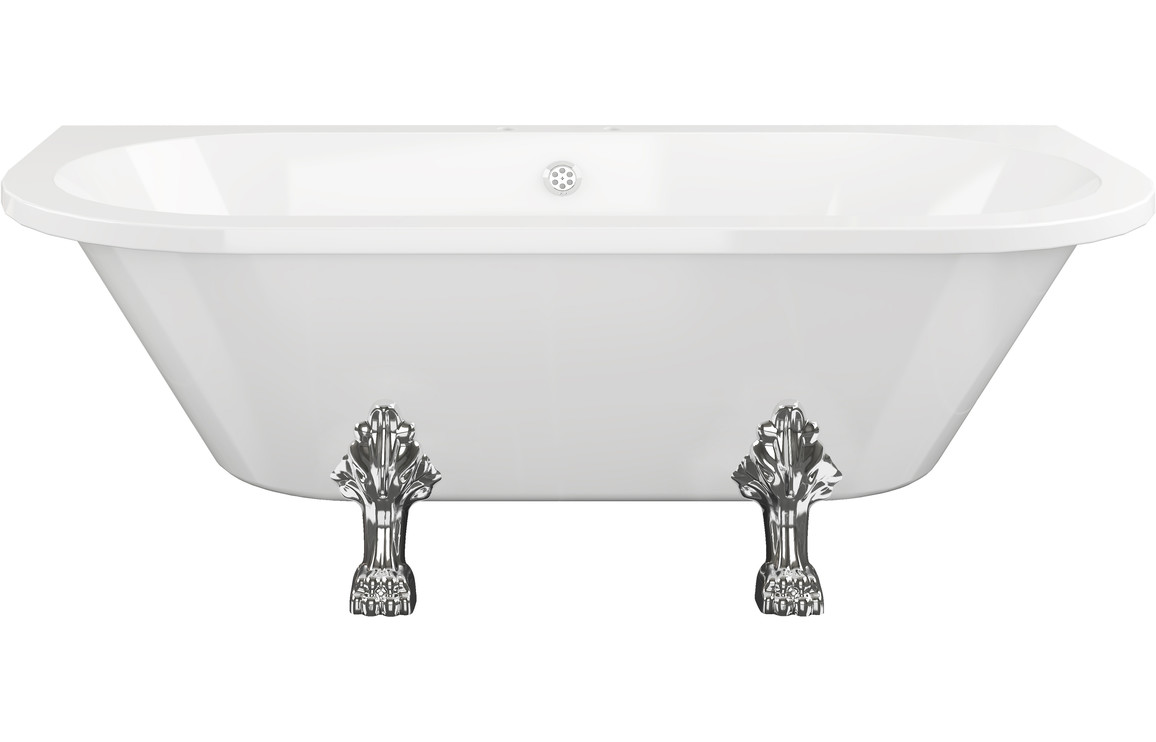 Katrine Freestanding Back To Wall 1700x800x600mm 2TH Bath w/Feet - White
