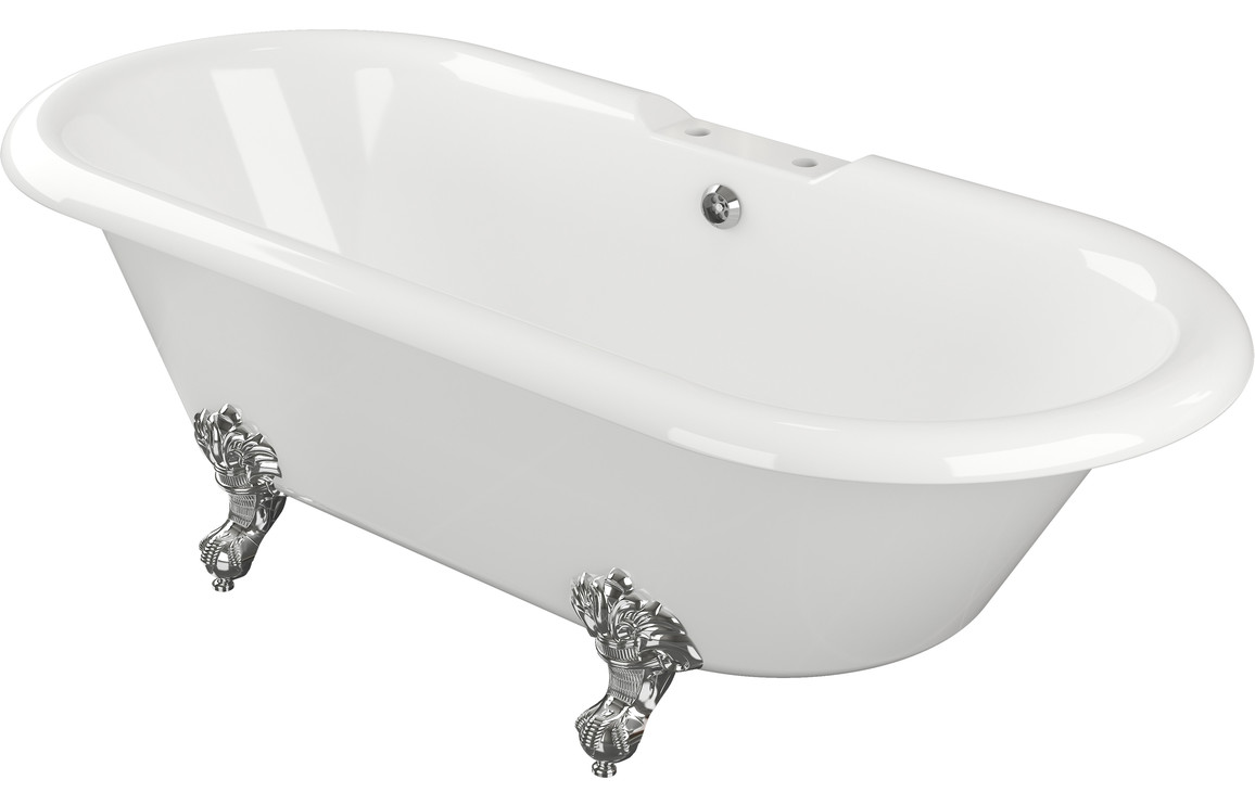 Catriona Freestanding 1690x740x620mm 2TH Bath w/Feet - White - Image 2