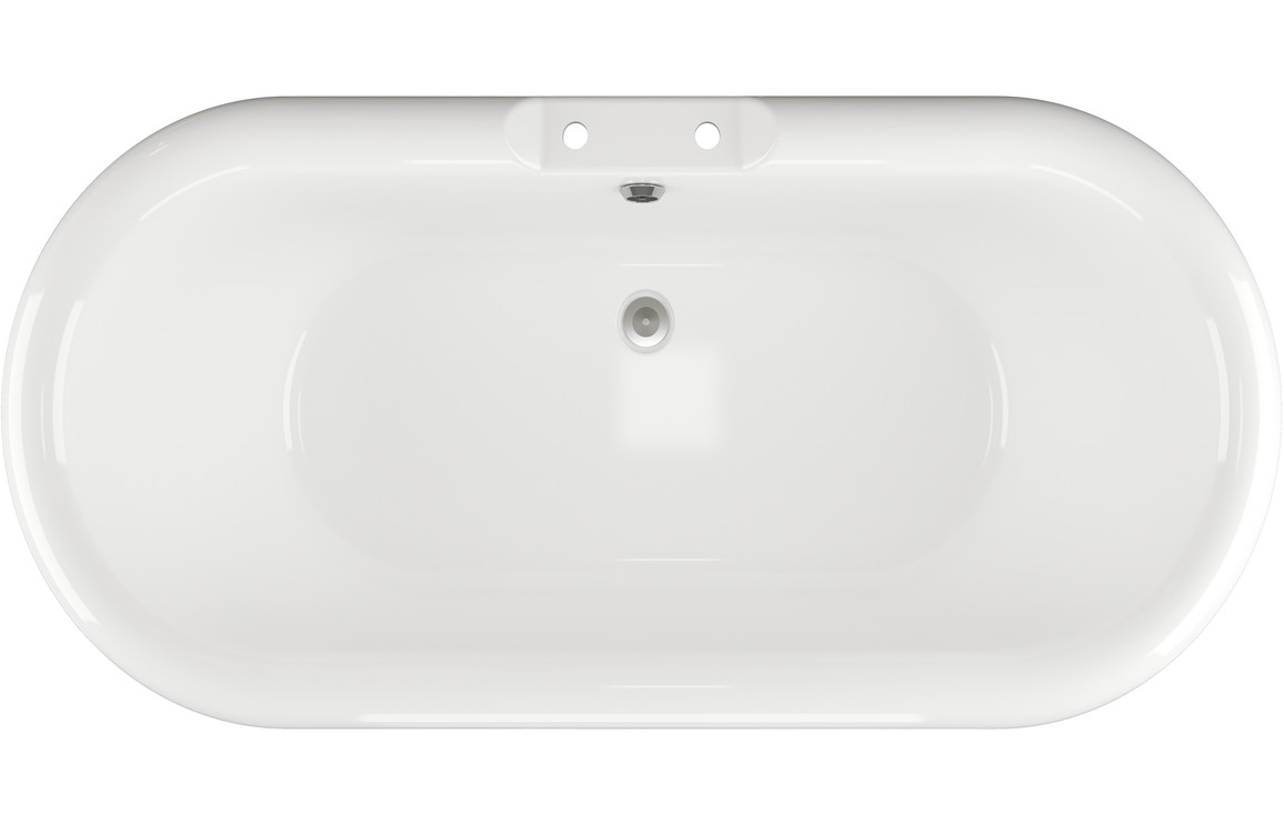Catriona Freestanding 1690x740x620mm 2TH Bath w/Feet - White - Image 3
