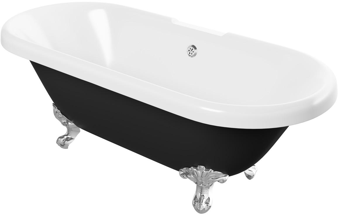 Catriona Freestanding 1690x740x620mm 2TH Bath w/Feet - Black