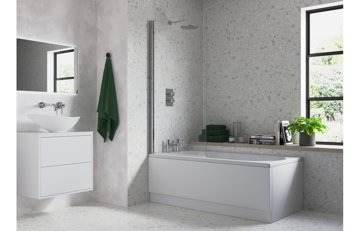 800x1400mm Square Bath Screen (6mm) - Chrome - Image 4
