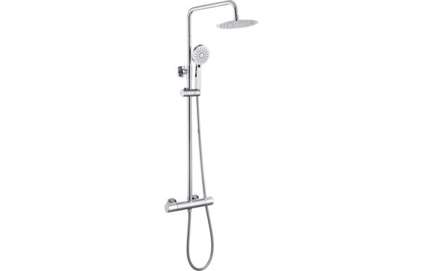 Andromeda Cool-Touch Thermostatic Mixer Shower w/Riser & Overhead Kit - Chrome