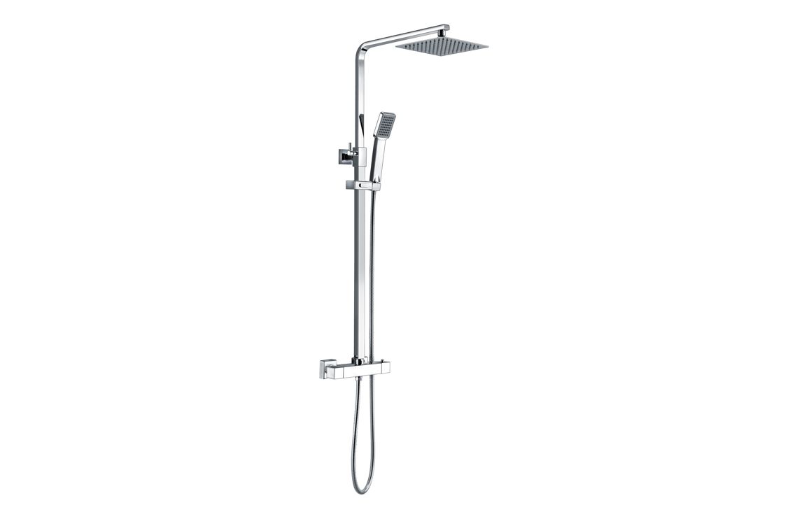 Sagittarius Square Thermostatic Bar Mixer w/Riser Kit - Chrome