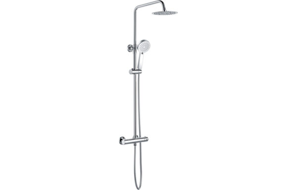 Aquila Round Thermostatic Bar Mixer w/Riser Kit - Chrome