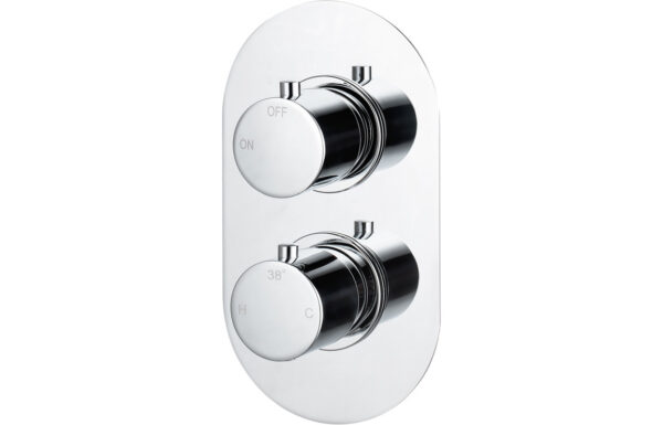 Aquila Thermostatic Single Outlet Twin Shower Valve - Chrome