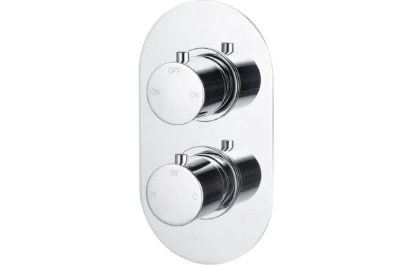 Aquila Thermostatic Two Outlet Twin Shower Valve - Chrome