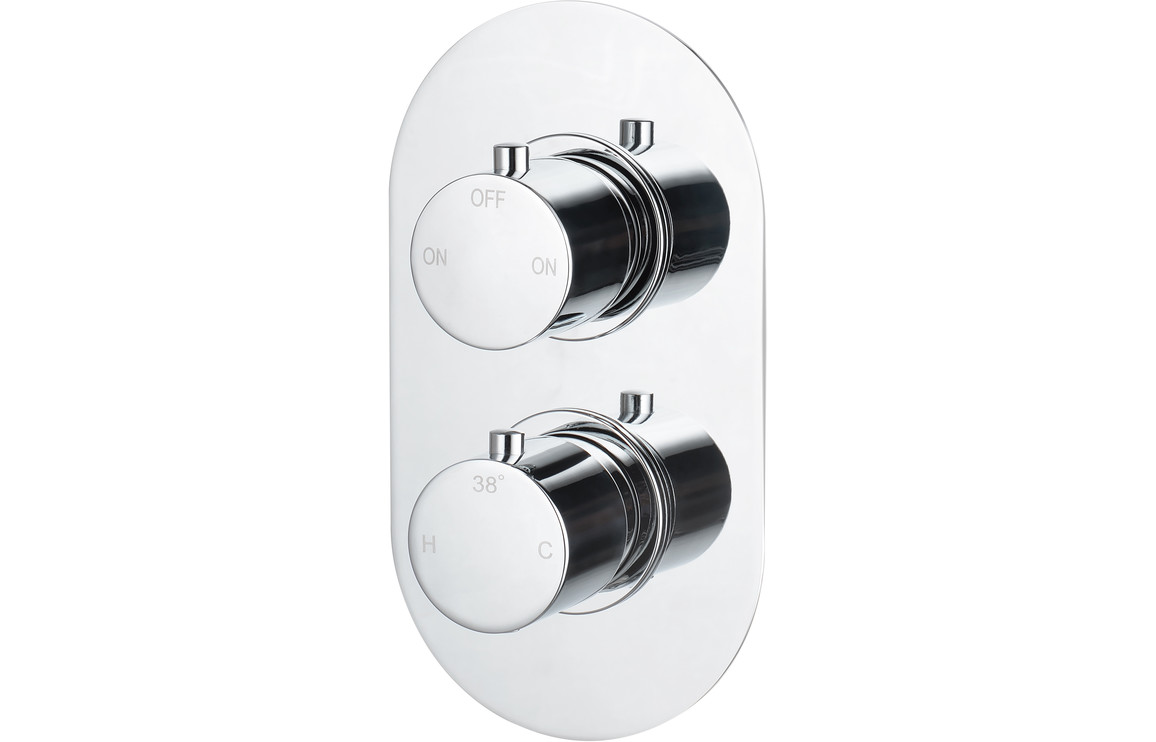 Aquila Thermostatic Two Outlet Twin Shower Valve - Chrome