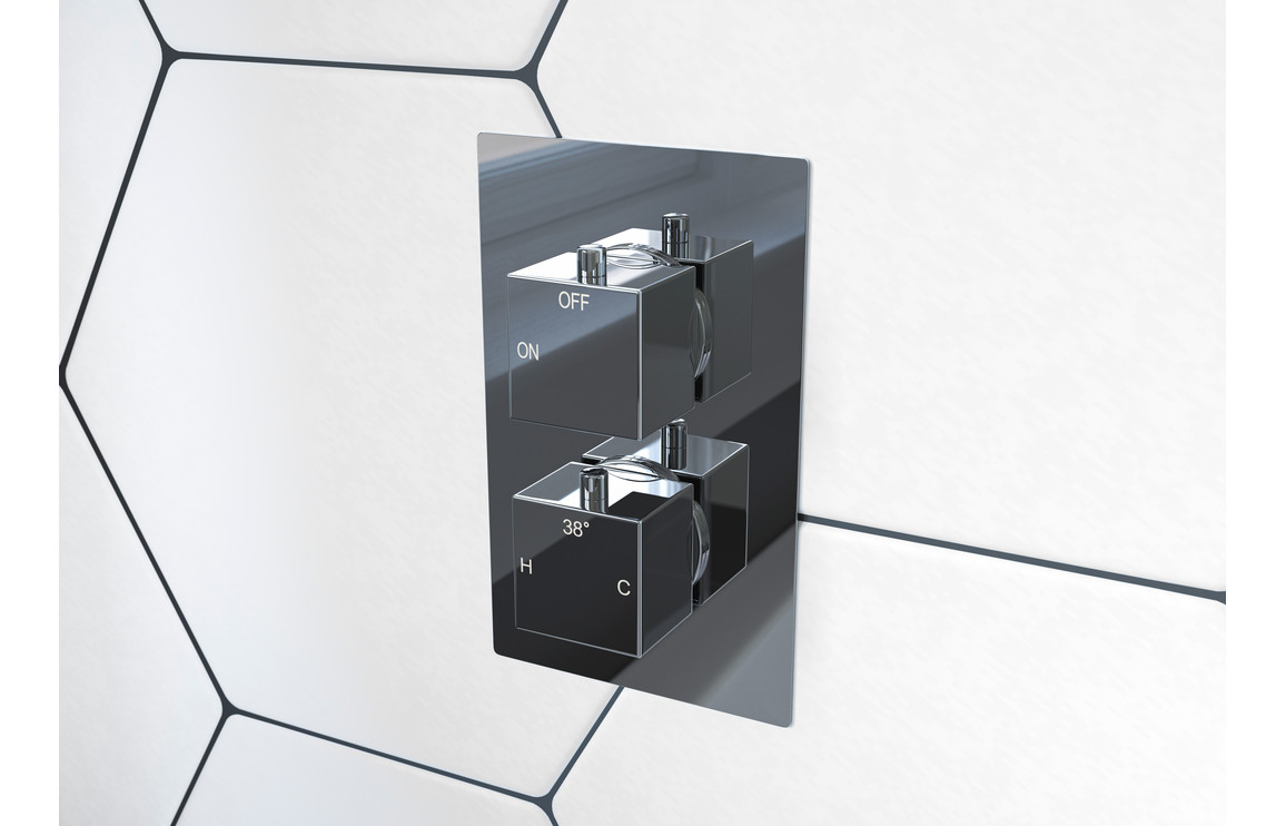 Sagittarius Thermostatic Three Outlet Triple Shower Valve - Chrome - Image 3