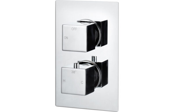 Sagittarius Thermostatic Single Outlet Twin Shower Valve - Chrome