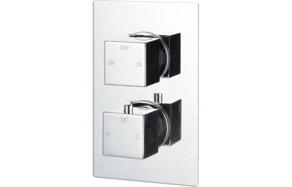 Sagittarius Thermostatic Two Outlet Twin Shower Valve - Chrome