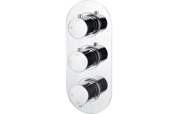 Aquila Thermostatic Two Outlet Triple Shower Valve - Chrome