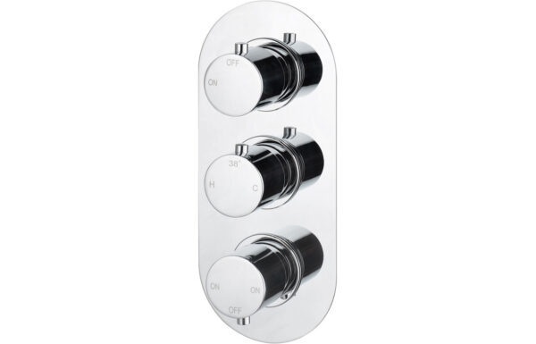 Aquila Thermostatic Three Outlet Triple Shower Valve - Chrome