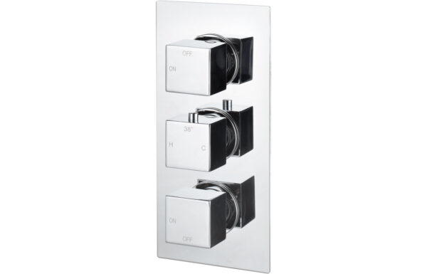 Sagittarius Thermostatic Two Outlet Triple Shower Valve - Chrome