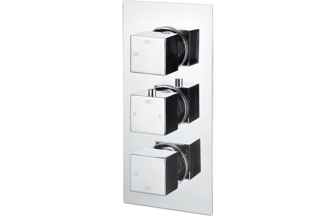 Sagittarius Thermostatic Two Outlet Triple Shower Valve - Chrome