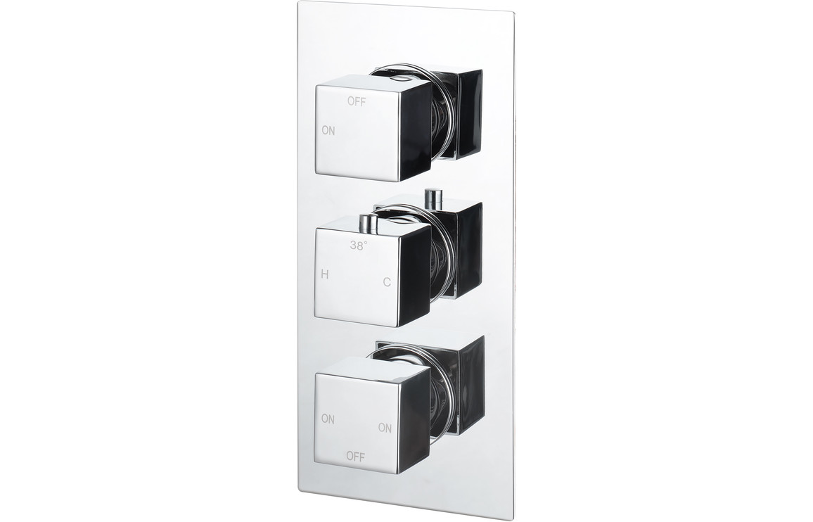 Sagittarius Thermostatic Three Outlet Triple Shower Valve - Chrome