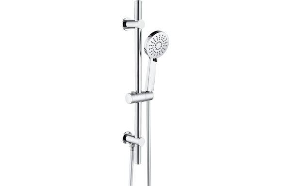 Aquila Round Riser Rail Kit w/Elbow & 3 Mode Handset - Chrome