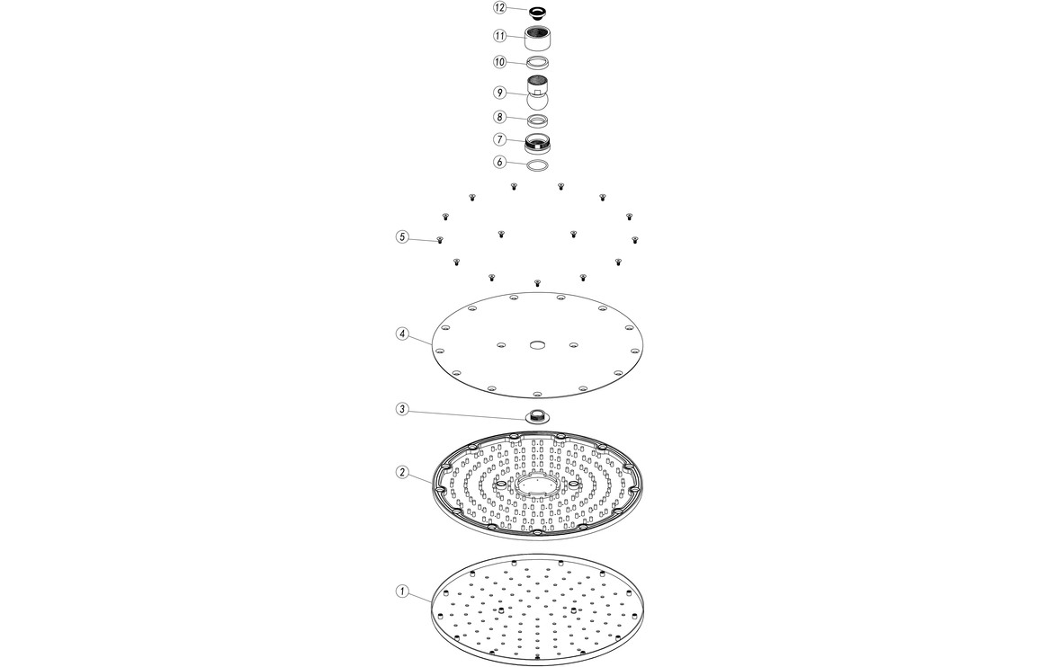 Aquila 250mm Round Showerhead - Chrome - Image 2