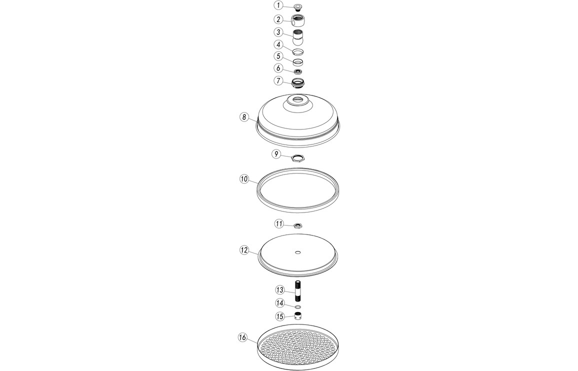 Atlas 200mm Round Traditional Showerhead - Chrome - Image 2