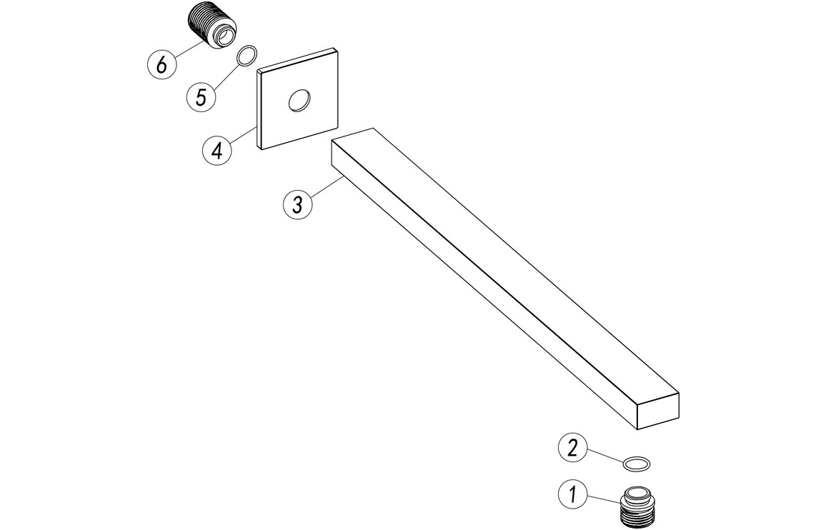 Sagittarius 350mm Square Shower Arm - Matt Black - Image 2