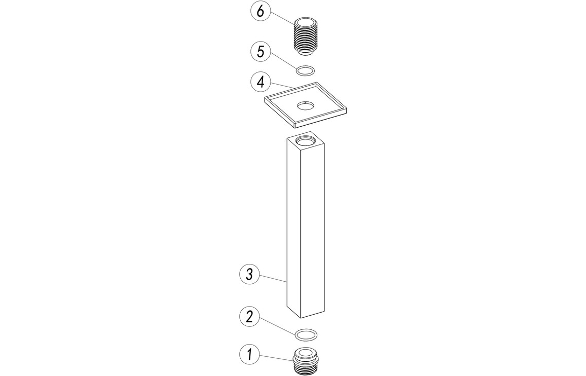 Sagittarius 180mm Square Ceiling Arm - Brushed Brass - Image 2