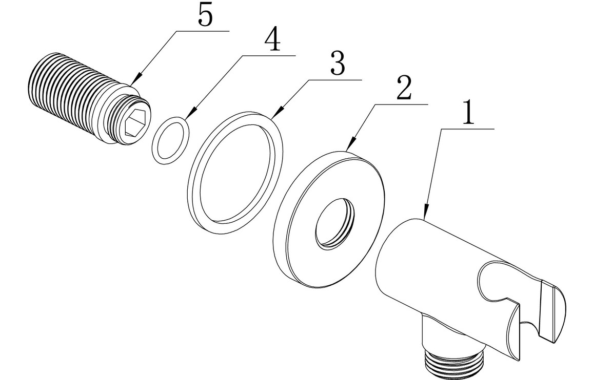 Aquila Round Handset Wall Bracket with Wall Outlet - Chrome - Image 2