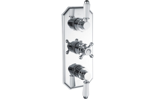 Atlas Traditional Lever Thermostatic Two Outlet Shower Valve - Chrome