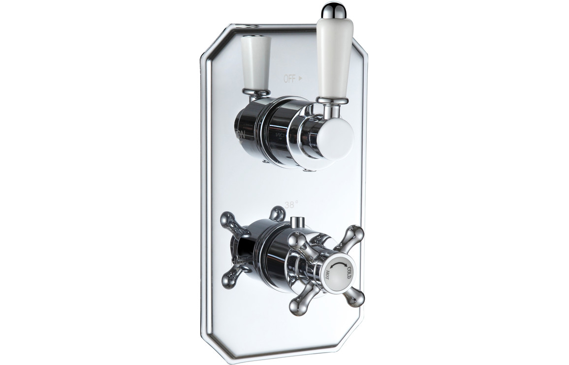 Atlas Traditional Lever Thermostatic Single Outlet Shower Valve - Chrome