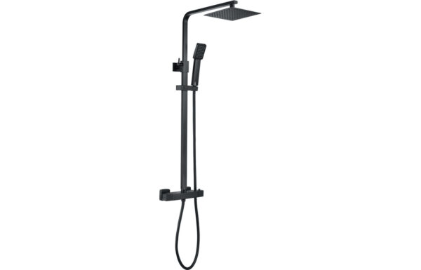 Sagittarius Square Thermostatic Bar Mixer w/Riser Kit - Matt Black