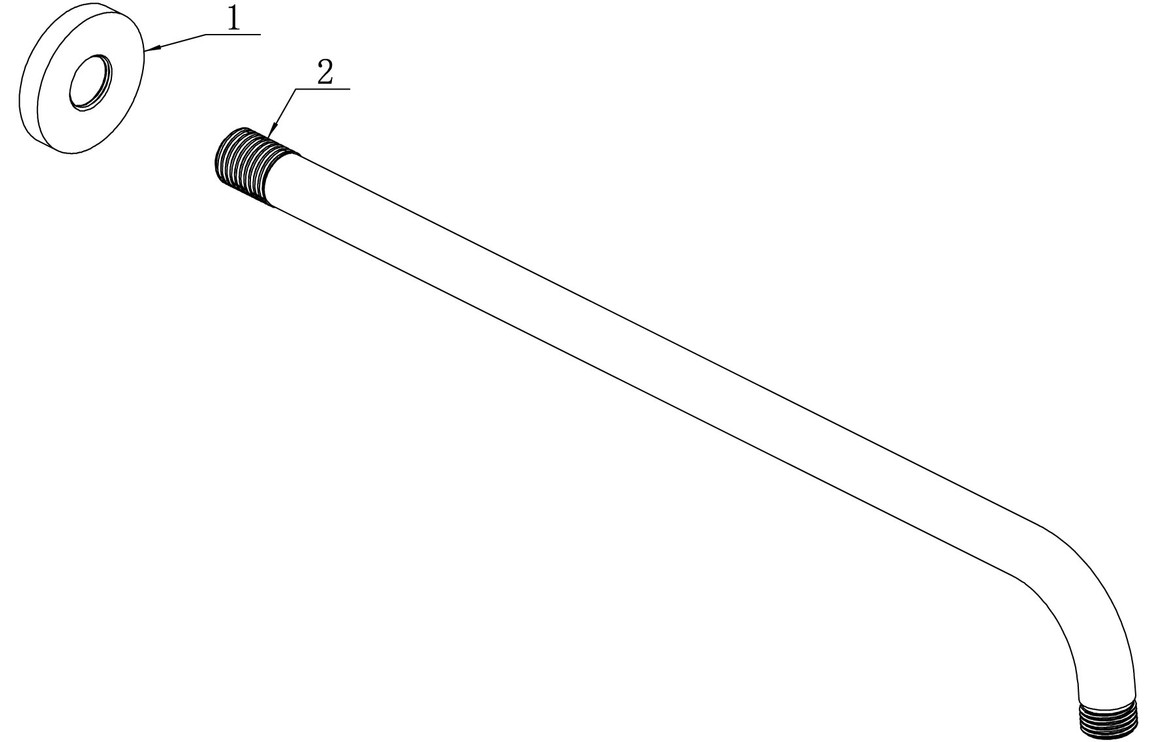 Aquila 320mm Round Shower Arm - Brushed Brass - Image 2