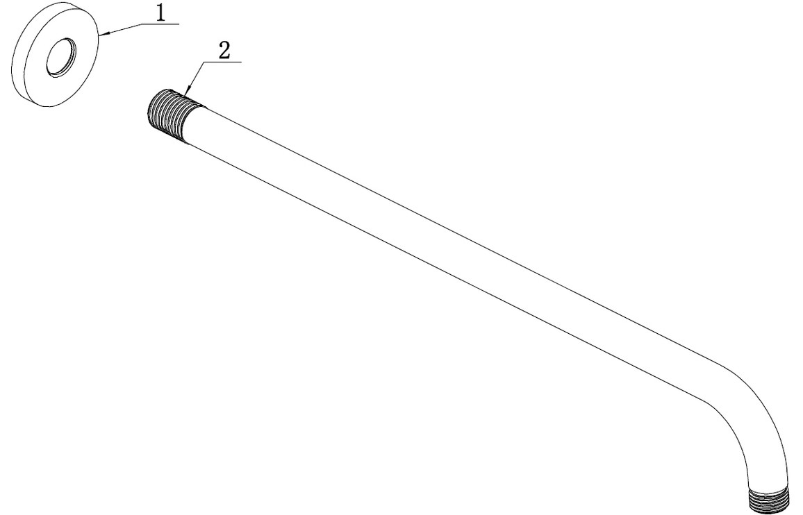 Aquila 320mm Round Shower Arm - Matt Black - Image 2