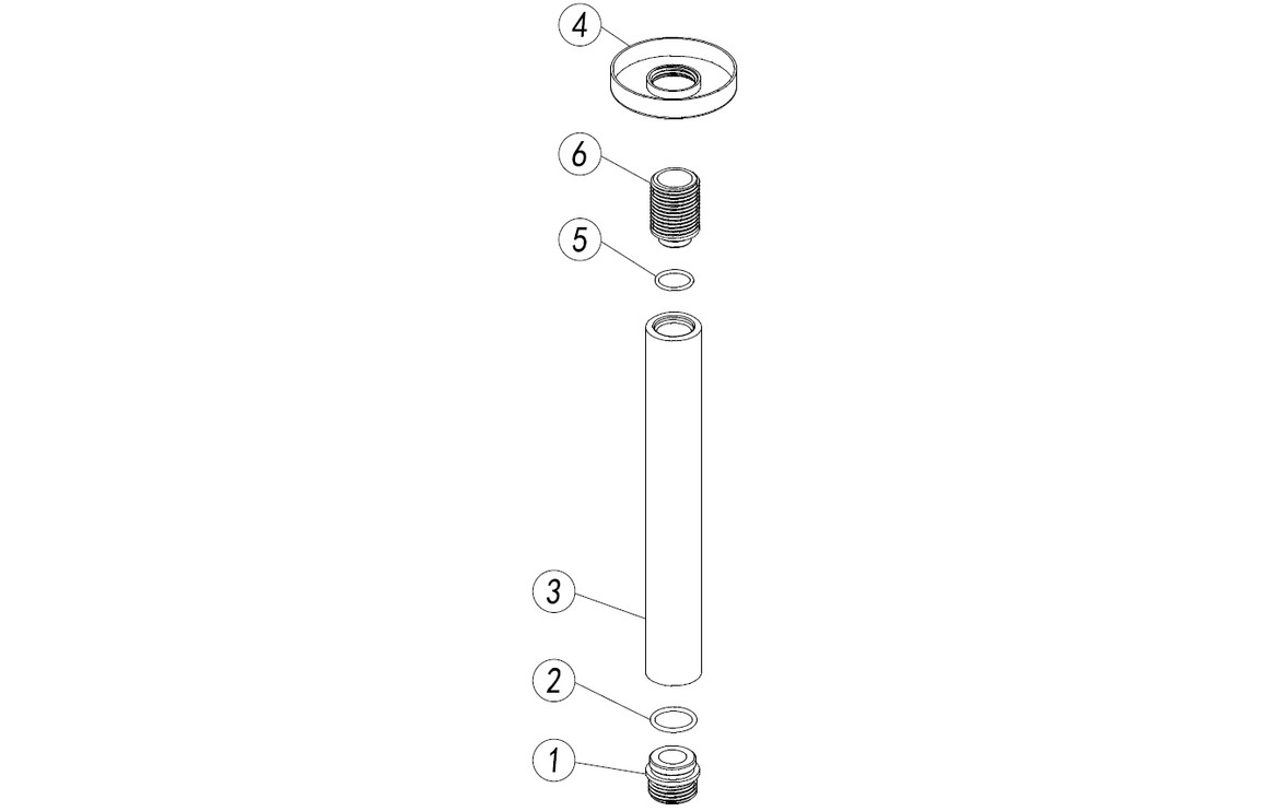 Aquila 180mm Round Ceiling Arm - Matt Black - Image 2