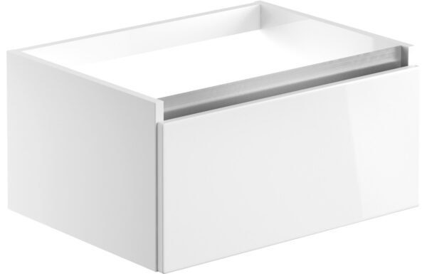 Florida 600mm 1 Drawer Wall Hung Basin Unit (No Top) - White Gloss