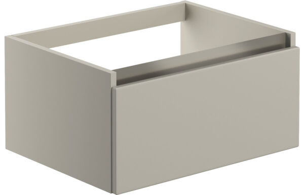 Florida 600mm 1 Drawer Wall Hung Basin Unit (No Top) - Matt Latte