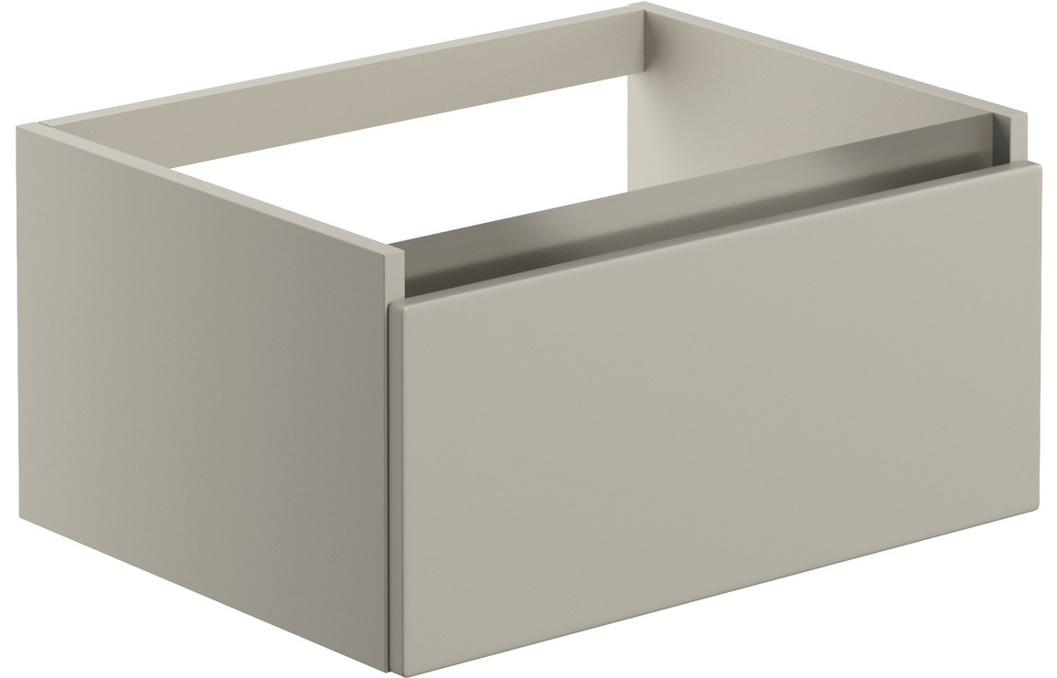 Florida 600mm 1 Drawer Wall Hung Basin Unit (No Top) - Matt Latte