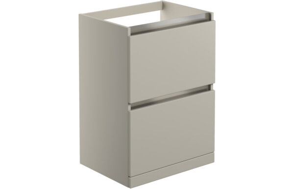 Florida 600mm 2 Drawer Floor Standing Basin Unit (No Top) - Matt Latte