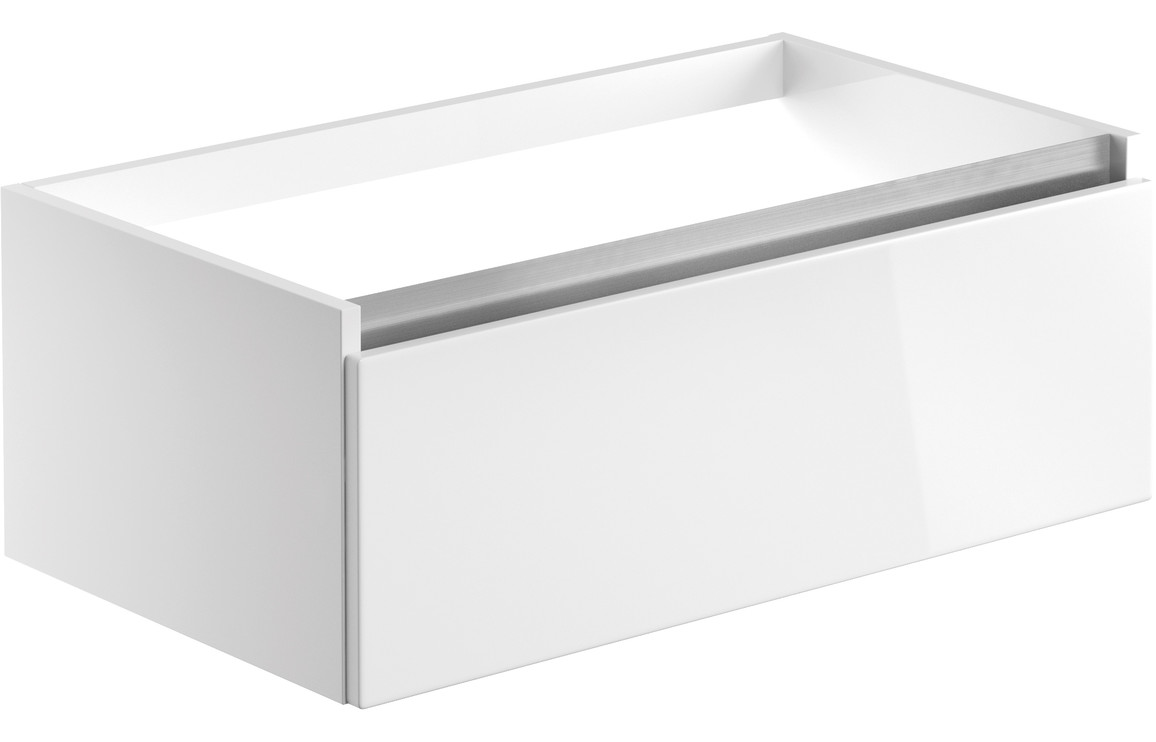 Florida 800mm 1 Drawer Wall Hung Basin Unit (No Top) - White Gloss
