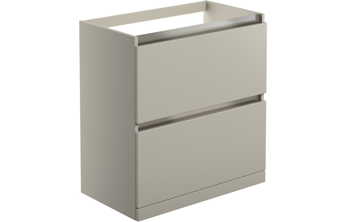 Florida 800mm 2 Drawer Floor Standing Basin Unit (No Top) - Matt Latte