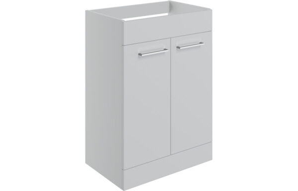 Iowa 590mm Floor Standing 2 Door Basin Unit (No Top) - Grey Gloss