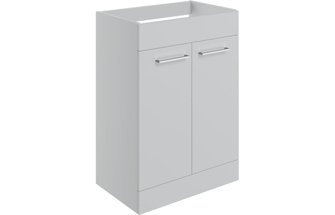 Iowa 590mm Floor Standing 2 Door Basin Unit (No Top) - Grey Gloss